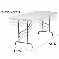Flash Furniture Folding Table, 72" X 30", Granite White (RB-3072ADJ-GG) -Outlet OFFICE TABLES Store unnamed file 1010