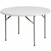 Flash Furniture 48'' Round Granite White Plastic Folding Table (RB48R)