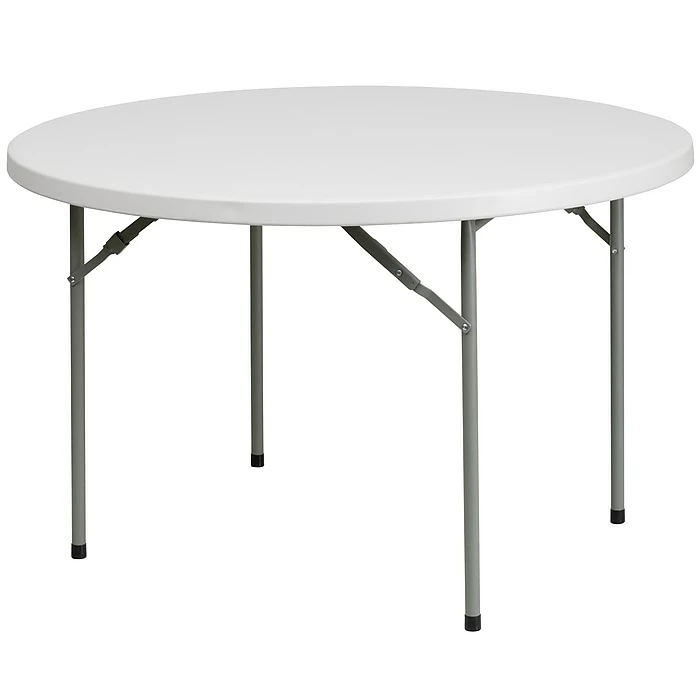 Flash Furniture 48'' Round Granite White Plastic Folding Table (RB48R) 1 Flash Furniture 48'' Round Granite White Plastic Folding Table (RB48R)