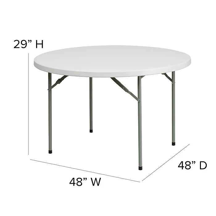 Flash Furniture 48'' Round Granite White Plastic Folding Table (RB48R) 6 Flash Furniture 48'' Round Granite White Plastic Folding Table (RB48R) - Image 6