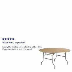 Flash Furniture 60'' Round Heavy Duty Birchwood Folding Banquet Table With Metal Edges, Silver -Outlet OFFICE TABLES Store unnamed file 1030