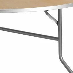 Flash Furniture 60'' Round Heavy Duty Birchwood Folding Banquet Table With Metal Edges, Silver -Outlet OFFICE TABLES Store unnamed file 1033