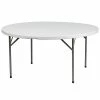 Flash Furniture 29"H X 60"L Granite Folding Table With 18 Gauge Legs, White (DADYCZ154GW)