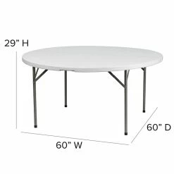 Flash Furniture 29"H X 60"L Granite Folding Table With 18 Gauge Legs, White (DADYCZ154GW) -Outlet OFFICE TABLES Store unnamed file 1042