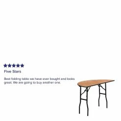 Flash Furniture 48'' Half-Round Wood Folding Banquet Table, Black/Natural -Outlet OFFICE TABLES Store unnamed file 1048