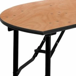 Flash Furniture 48'' Half-Round Wood Folding Banquet Table, Black/Natural -Outlet OFFICE TABLES Store unnamed file 1051