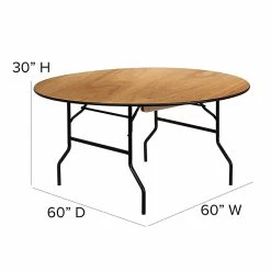 Flash Furniture 30"H X 60"L X 60"D Wood Folding Banquet Table -Outlet OFFICE TABLES Store unnamed file 1067