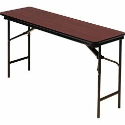 Iceberg® Premium Wood Laminate Folding Tables, 60x18", Mahogany