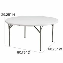 Flash Furniture Folding Table, 60.75"Dia., White (DAD-YCZ-1-GW-GG) -Outlet OFFICE TABLES Store unnamed file 1078
