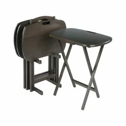 Winsome Lucca Snack Folding Table Set, 22.8" X 15.6", Oyster Gray (16577)