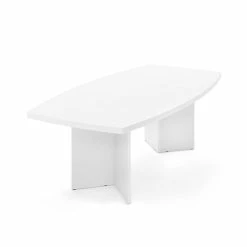 Bestar 96'' Boat Shaped Conference Table With 1 3/4" Top, White (65776-17)
