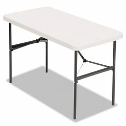 Alera Banquet Folding Table, Rectangular, Radius Edge, 48 X 24 X 29, Platinum/Charcoal