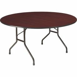 ICEBERG Premium Folding Table, 60"Dia., Mahogany (55264)