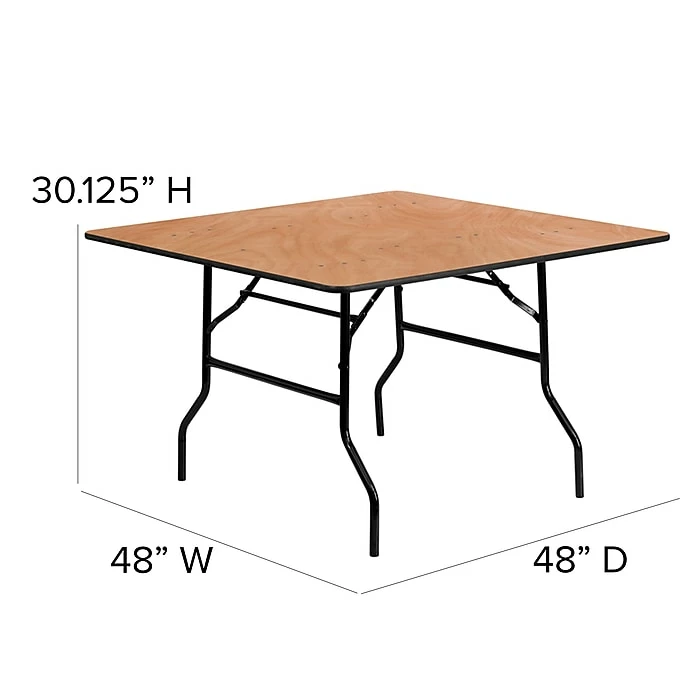 Flash Furniture 30 1/8"H X 48"L X 48"D Wood Folding Banquet Table 6 Flash Furniture 30 1/8"H X 48"L X 48"D Wood Folding Banquet Table - Image 6