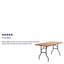 Flash Furniture 30'' X 60'' Rectangular Wood Folding Banquet Table, Black/Natural -Outlet OFFICE TABLES Store unnamed file 1182