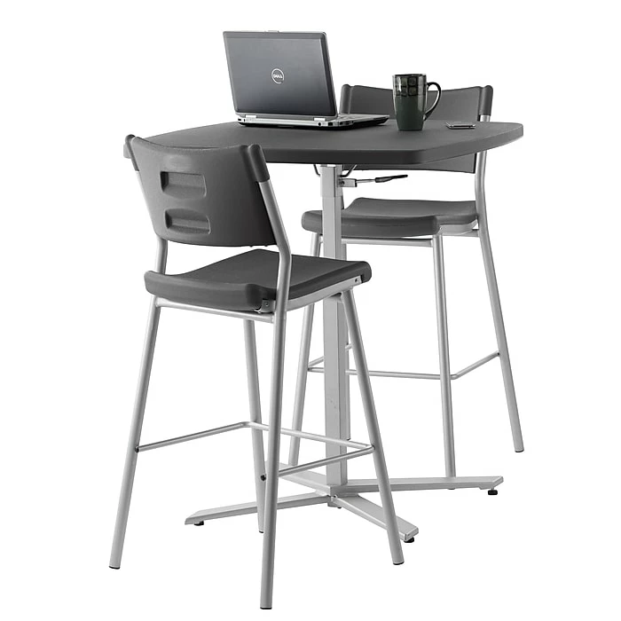 National Public Seating NPS #CTT3042 Cafe Time Adjustable-HeightTable, Charcoal Slate/Silver 3 National Public Seating NPS #CTT3042 Cafe Time Adjustable-HeightTable, Charcoal Slate/Silver - Image 3