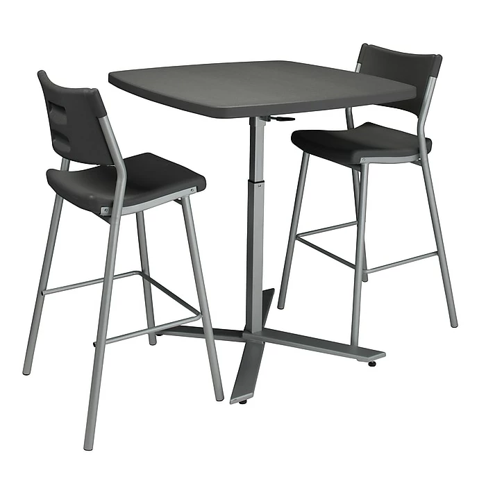 National Public Seating NPS #CTT3042 Cafe Time Adjustable-HeightTable, Charcoal Slate/Silver 4 National Public Seating NPS #CTT3042 Cafe Time Adjustable-HeightTable, Charcoal Slate/Silver - Image 4