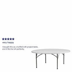 Flash Furniture 29"H X 72"L X 72"D Granite Plastic Folding Table, White (RB72R) -Outlet OFFICE TABLES Store unnamed file 1238