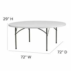 Flash Furniture 29"H X 72"L X 72"D Granite Plastic Folding Table, White (RB72R) -Outlet OFFICE TABLES Store unnamed file 1239