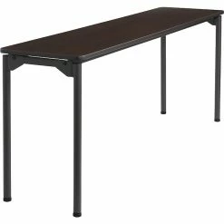 Iceberg Maxx Legroom Rectangular Folding Table, Walnut, 29 1/2"H X 72"W X 18"D