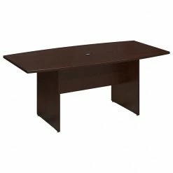 Bush Business Furniture 72W X 36D Boat Shaped Conference Table With Wood Base, Mocha Cherry (99TB7236MR)
