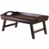Winsome Sedona 24" Curved Side Folding Bed Tray, Walnut (94725)