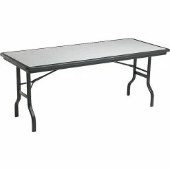 Iceberg IndestrucTable™ Rectangular Folding Table, Granite/Black, 29"H X 72"W X 30"D