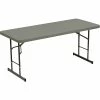 ICEBERG IndestrucTable TOO Adjustable Height Folding Table, 72" X 30", Charcoal (65627)