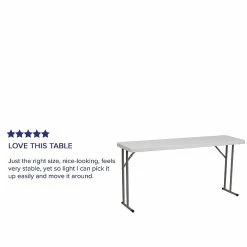 Flash Furniture Folding Table, 60" X 18", Granite White (RB-1860-GG) 10 Flash Furniture Folding Table, 60" X 18", Granite White (RB-1860-GG) -Outlet OFFICE TABLES Store unnamed file 1339