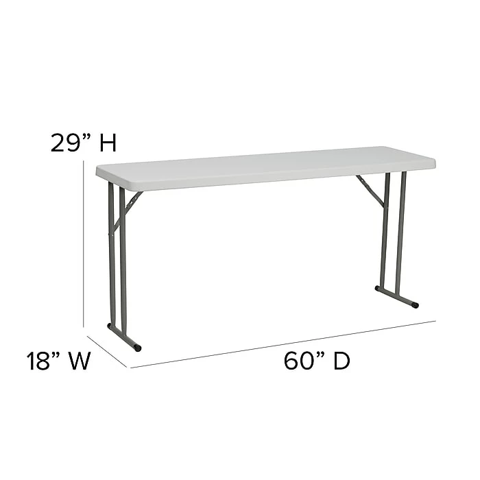 Flash Furniture Folding Table, 60" X 18", Granite White (RB-1860-GG) 5 Flash Furniture Folding Table, 60" X 18", Granite White (RB-1860-GG) - Image 5