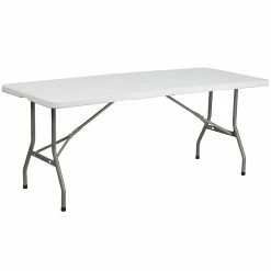 Flash Furniture Folding Table, 72" X 30", White (RB-3072FH-GG)