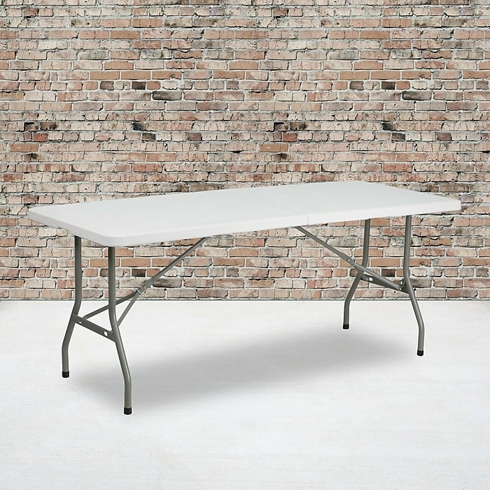 Flash Furniture Folding Table, 72" X 30", White (RB-3072FH-GG) 2 Flash Furniture Folding Table, 72" X 30", White (RB-3072FH-GG) - Image 2