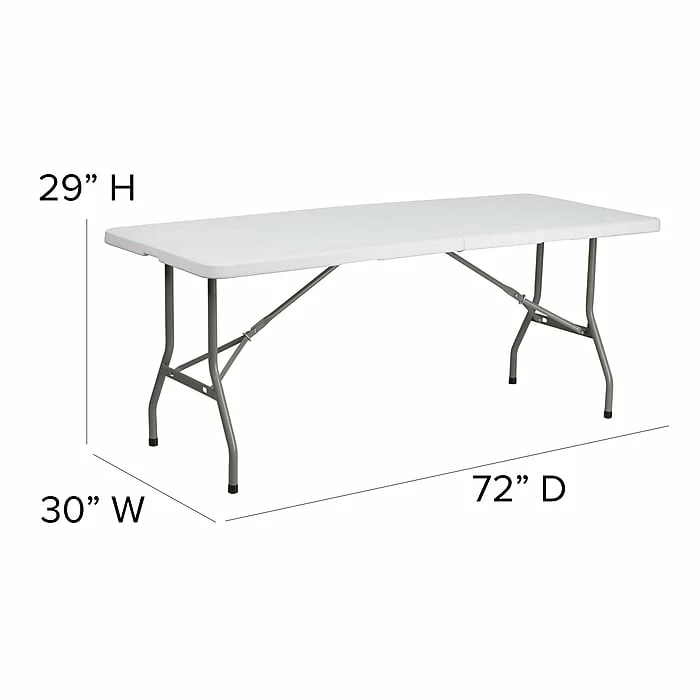 Flash Furniture Folding Table, 72" X 30", White (RB-3072FH-GG) 5 Flash Furniture Folding Table, 72" X 30", White (RB-3072FH-GG) - Image 5