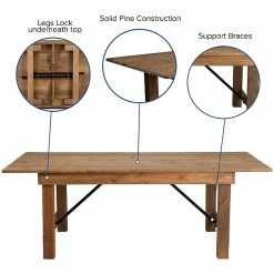 Flash Furniture 84''x40" Folding Farm Table Pine Wood (XAF84X40) 13 Flash Furniture 84''x40" Folding Farm Table Pine Wood (XAF84X40) -Outlet OFFICE TABLES Store unnamed file 135