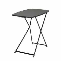 COSCO 18” X 26” Indoor Outdoor Adjustable Height Personal Folding Tailgate Table, Black, 2 Pack (37129BLK2E)