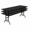 Correll 72-inch Metal, Particle Board & Laminate Adjustable Folding Table, Black Granite
