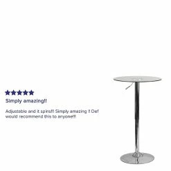 Flash Furniture 23.5'' Round Adjustable-Height Glass Table (Adjustable Range 33.5'' To 41'') (CH5) -Outlet OFFICE TABLES Store unnamed file 1404