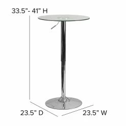 Flash Furniture 23.5'' Round Adjustable-Height Glass Table (Adjustable Range 33.5'' To 41'') (CH5) -Outlet OFFICE TABLES Store unnamed file 1405