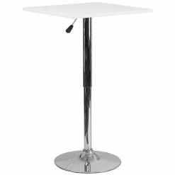 Flash Furniture 23.75'' Square Adjustable-Height White Wood Table (Adjustable 33'' To 40.5'') (CH1)