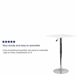 Flash Furniture 23.75'' Square Adjustable-Height White Wood Table (Adjustable 33'' To 40.5'') (CH1) -Outlet OFFICE TABLES Store unnamed file 1409