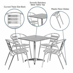 Flash Furniture 27.5'' Square Aluminum Indoor/Outdoor Table W/4 Slat-Back Chairs (TLH28SQ017BCHR4) 13 Flash Furniture 27.5'' Square Aluminum Indoor/Outdoor Table W/4 Slat-Back Chairs (TLH28SQ017BCHR4) -Outlet OFFICE TABLES Store unnamed file 1415
