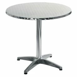 Eurostyle Euro Style™ Allan 31 1/2" Round Stainless Steel/Aluminum Bistro Table
