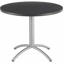 Iceberg CafeWorks 36" Round Cafe Table, Graphite/Silver, 30"H X 36"Diameter