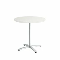 Union & Scale™ Workplace2.0™ 30" Laminate Round Table With X-Base, Silver Mesh (54007)