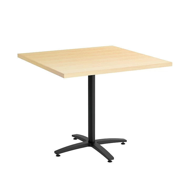 Union & Scale™ Workplace2.0™ Multipurpose 36" Square Natural Maple Laminate Seated Height Black Base Table (54829) 1 Union & Scale™ Workplace2.0™ Multipurpose 36" Square Natural Maple Laminate Seated Height Black Base Table (54829)