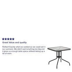 Flash Furniture 28'' Square Tempered Glass Metal Table With Gray Rattan Edging (TLH-073R-GY-GG) -Outlet OFFICE TABLES Store unnamed file 185