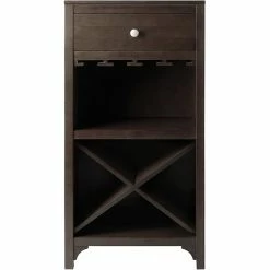 Winsome Ancona X Shelf Modular Wine Cabinet With 1-Drawer, Glass Rack, Dark Espresso -Outlet OFFICE TABLES Store unnamed file 195