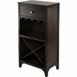 Winsome Ancona X Shelf Modular Wine Cabinet With 1-Drawer, Glass Rack, Dark Espresso -Outlet OFFICE TABLES Store unnamed file 196