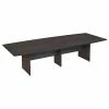 Bush Business Furniture 120W X 48D Boat Shaped Conference Table With Wood Base, Storm Gray (99TB12048SGK)