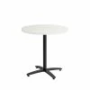 Union & Scale™ Workplace2.0™ Multipurpose 30" Round Silver Mesh Laminate Seated Height Black Base Table (54805)